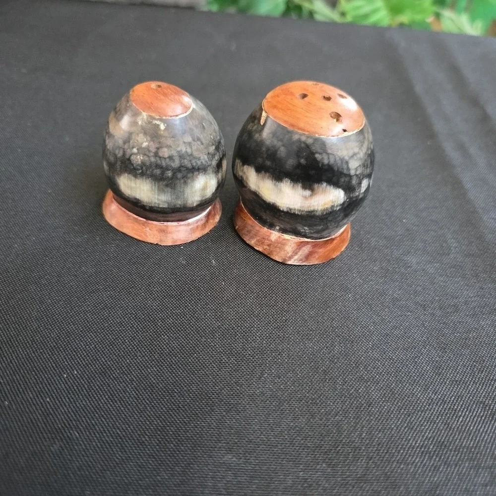 Wood & Bone Salt Pepper Shakers